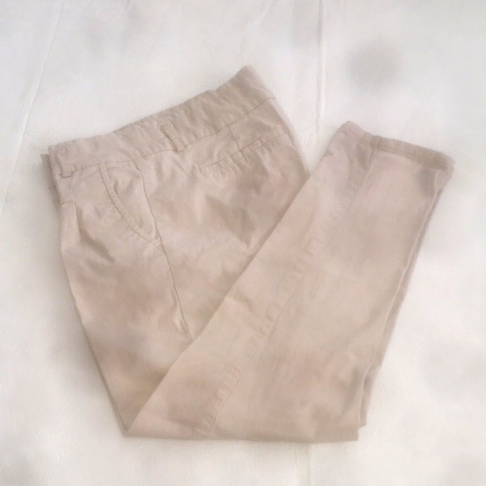 Streetwear Society Cream Pleated Front Trousers Wide Leg Casual Pants Size 5